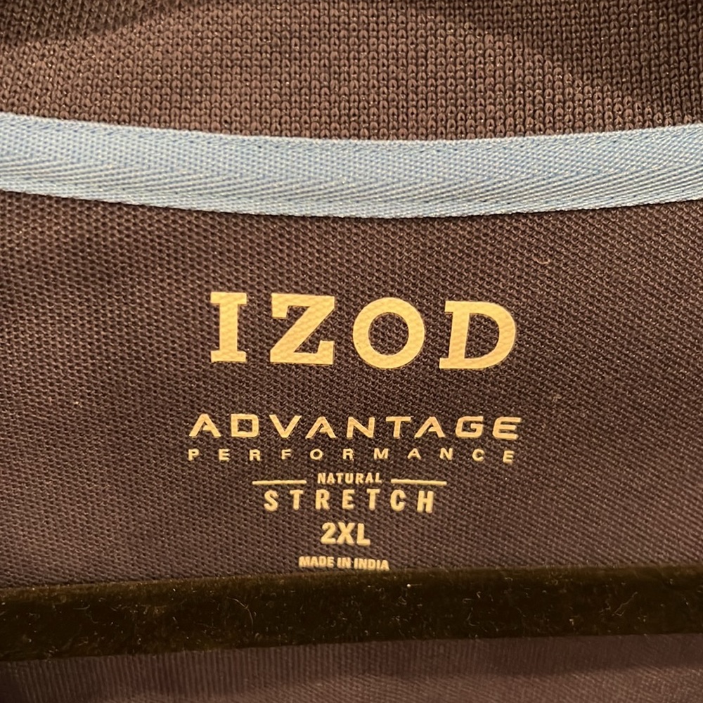 New Dark Blue With Light Blue Stitching Men’s 2XL Polo by Izod - Picture 2 of 5